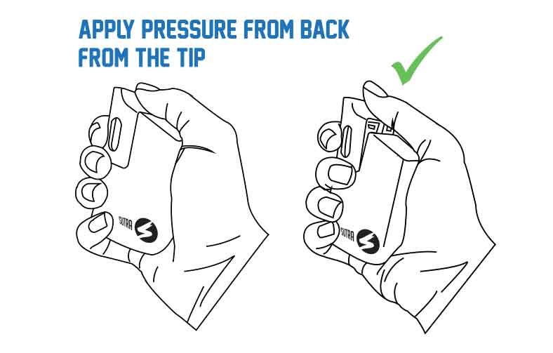 Removing the Sutra Mini Mouthpiece on white background