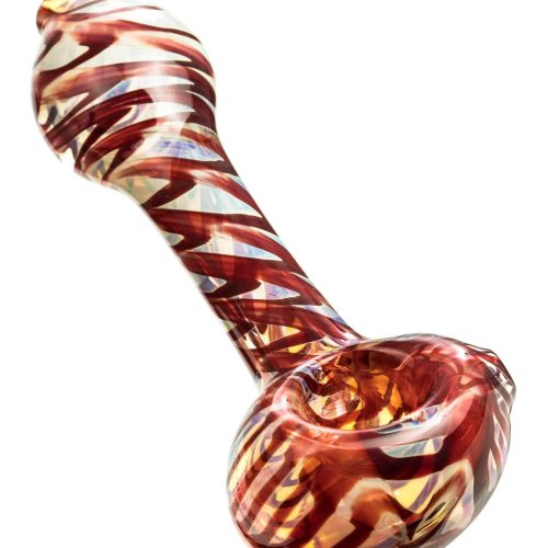 dankstop raked silver fumed mini spoon pipe red hand pipe ds msp4 r 3535945826380