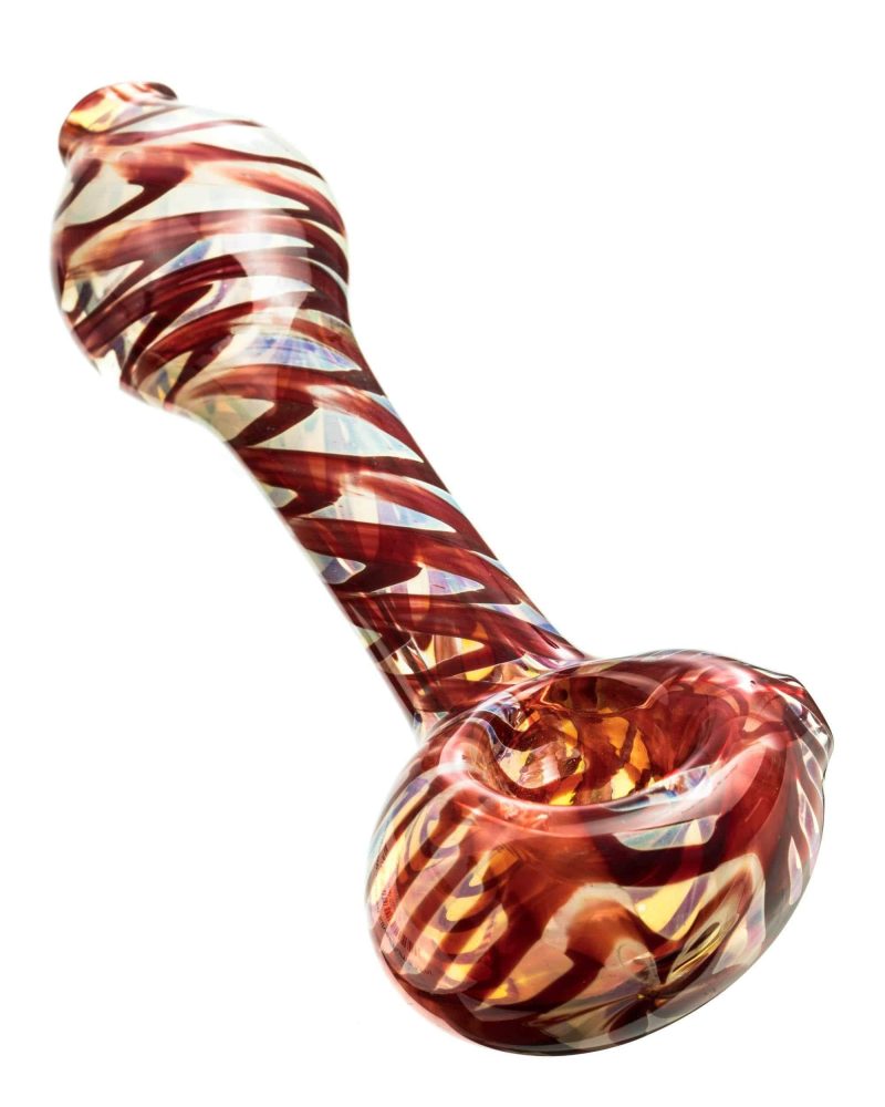 dankstop raked silver fumed mini spoon pipe red hand pipe ds msp4 r 3535945826380