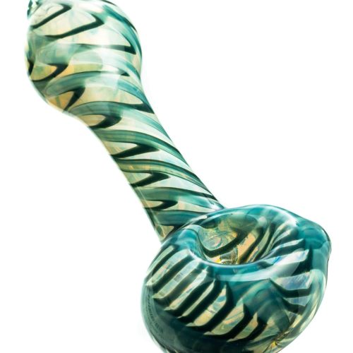 dankstop raked silver fumed mini spoon pipe teal hand pipe ds msp4 tl 3535945859148