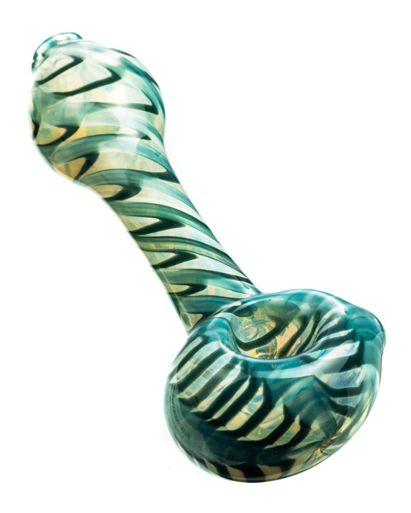 dankstop raked silver fumed mini spoon pipe teal hand pipe ds msp4 tl 3535945859148