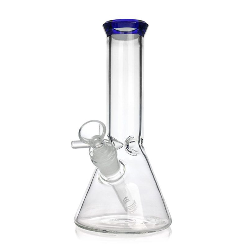 honeybee herb 8inch navy color tip clear glass beaker bong b0aa92b0 228b 4c04 8e38 e11cac563a5b