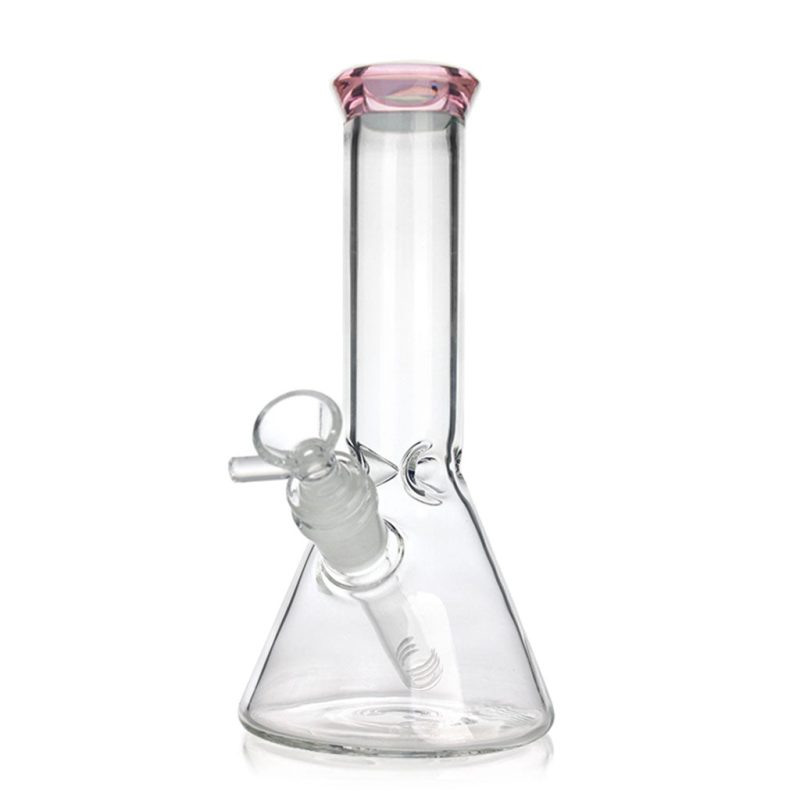 honeybee herb 8inch pink color tip clear glass beaker bong e52dfd00 c00c 48bc bb46 7b3d2727a2fb